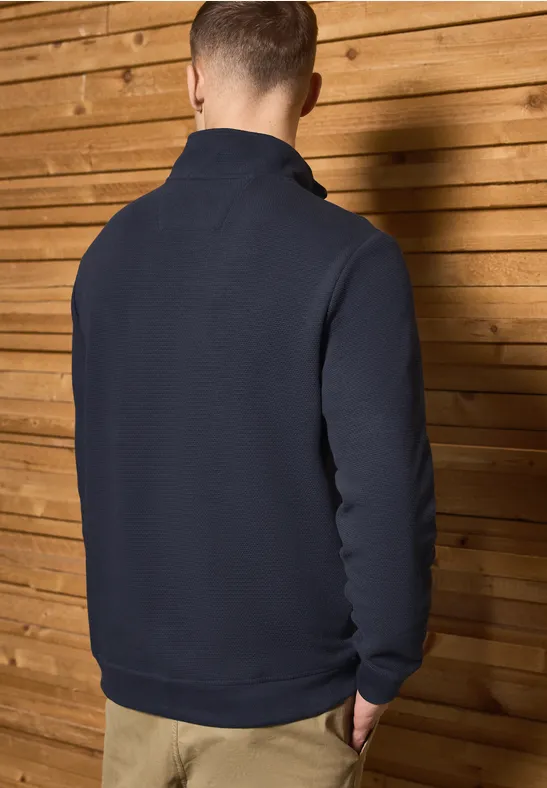 Strukturpullover mit Troyer