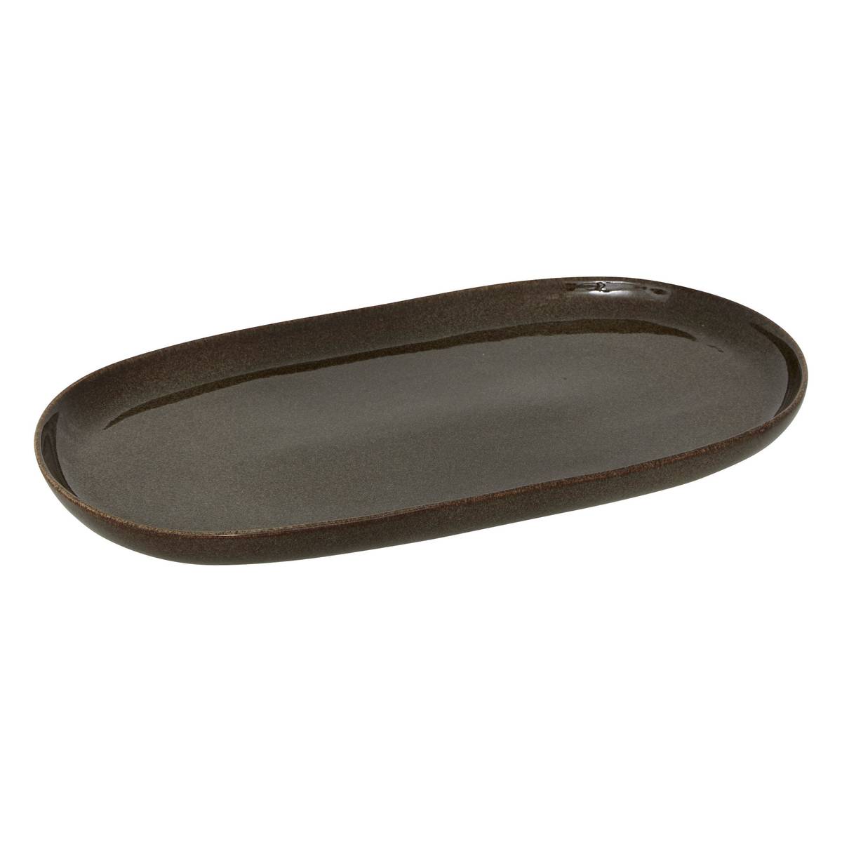 Dish "Unknown Land" Stoneware (ceramic), 30x18 cm, Brown