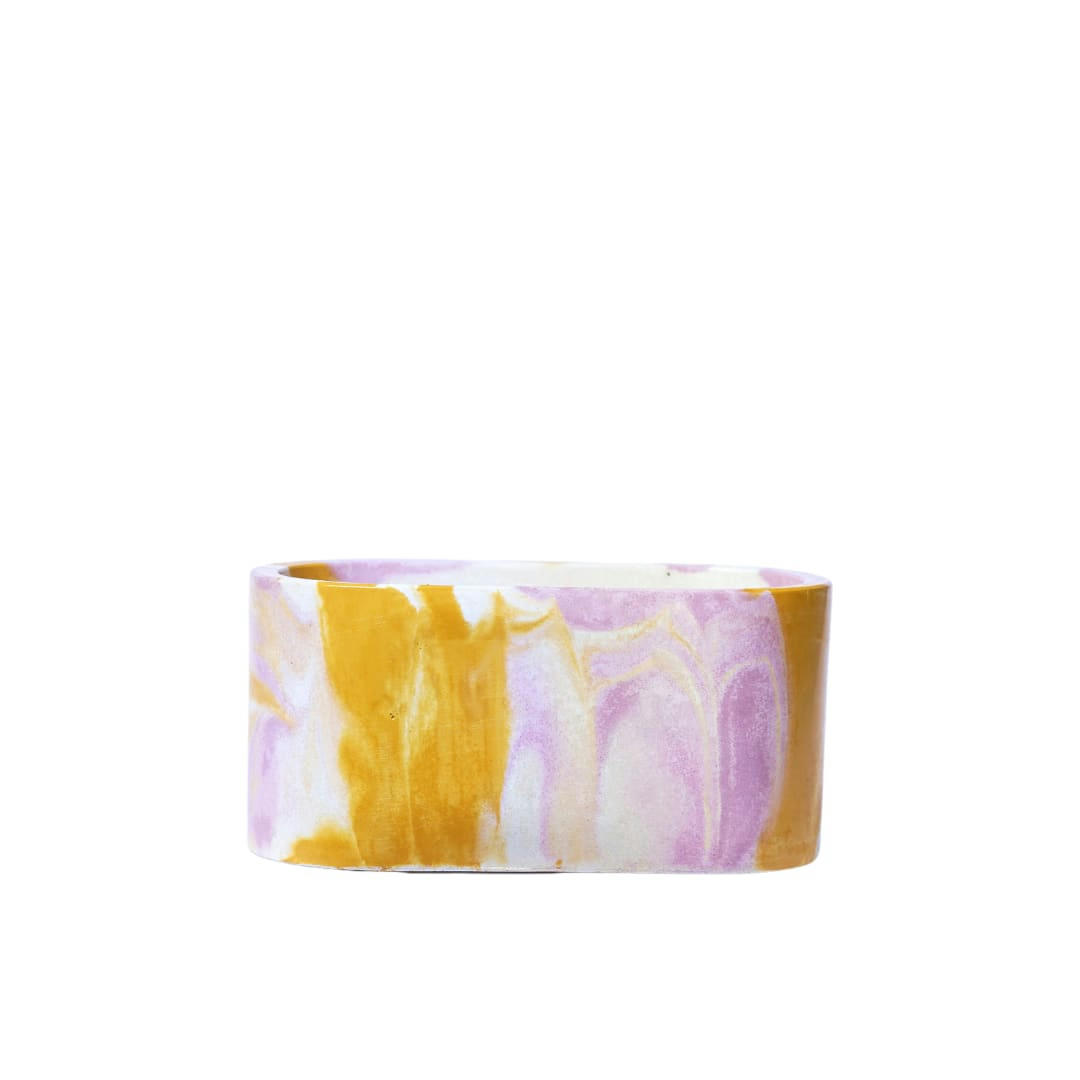 MINI JARDI TIE&DYE - Mini jardinière tie&dye béton rose et jaune