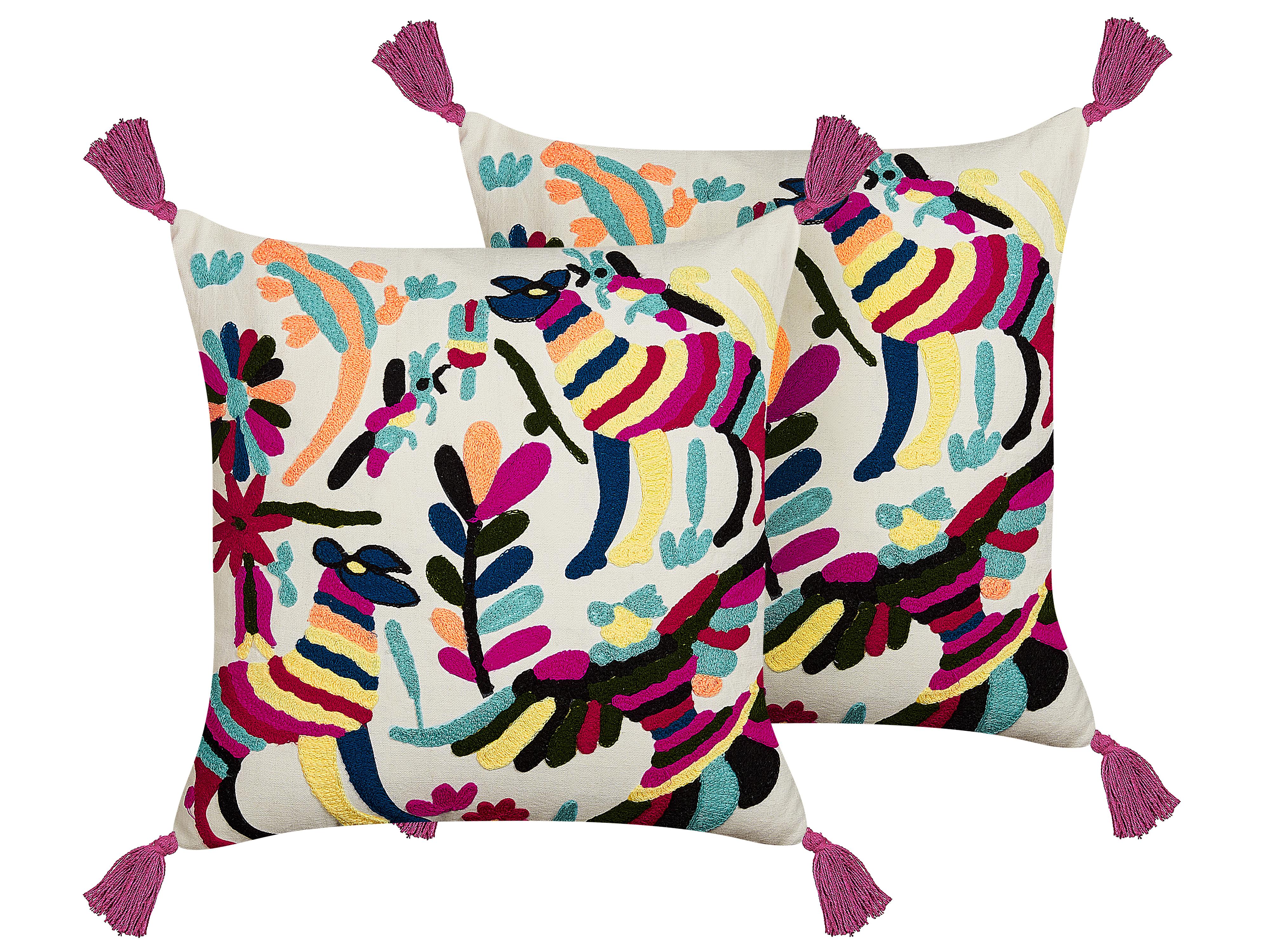 Throw Cushion RAIGANJ Cotton 50 x 50 cm Multicolour Abstract Pattern