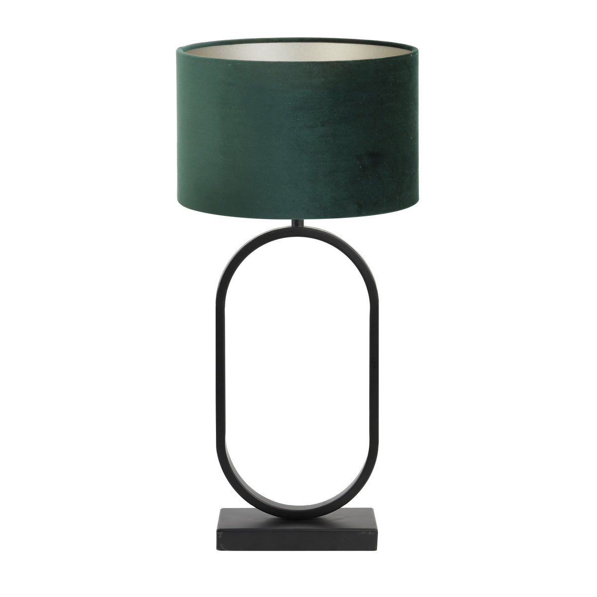 Light & Living tafellamp Jamiri/Velours - zwart, donkergroen - 30x30x67cm