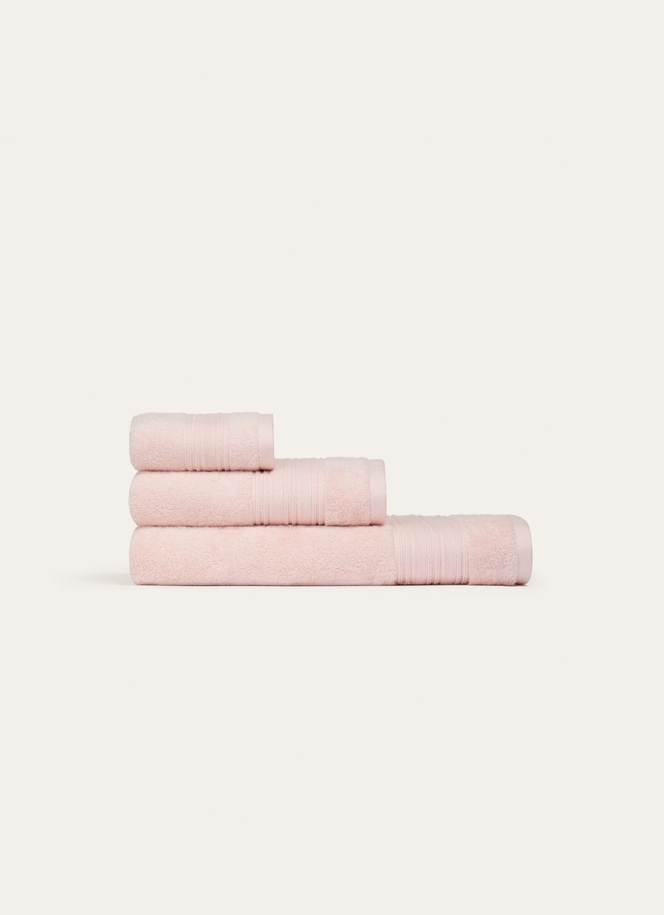 SERVIETTE DE TOILETTE UNI EN COTON BIO ROSE