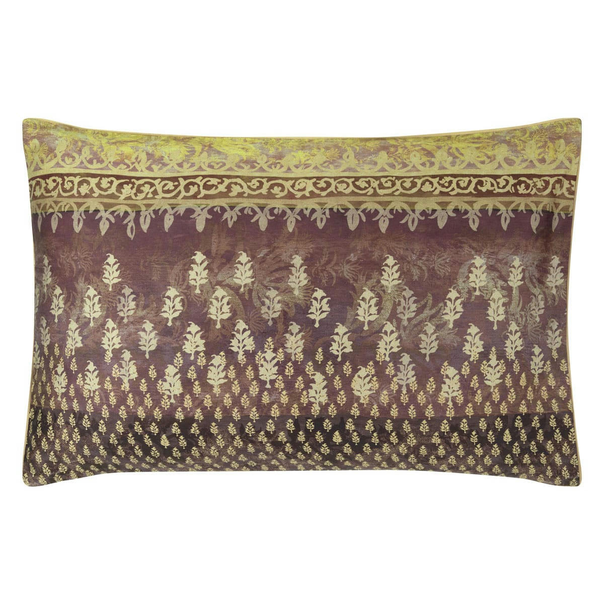 KASAVU - Taie d'oreiller imprimée en satin de coton beige 50x75