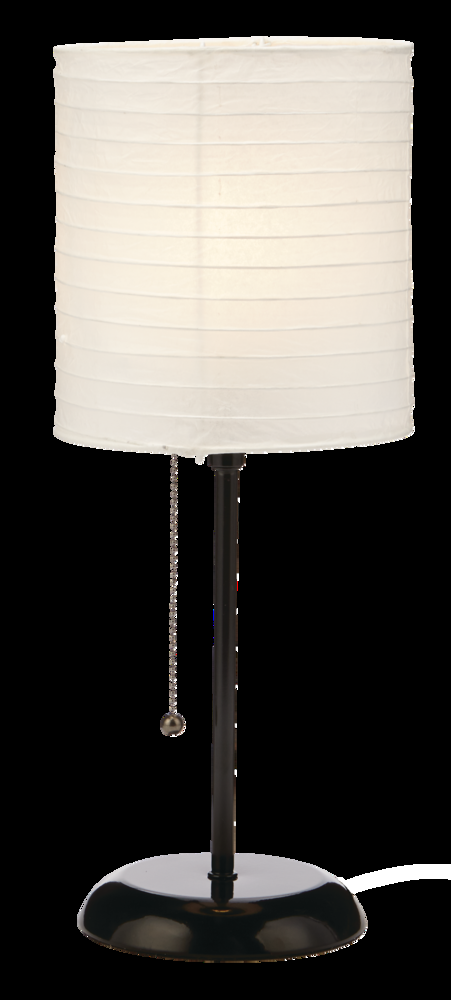 Home Collection White Rice Paper Shade Table Lamp, 18-in, Black