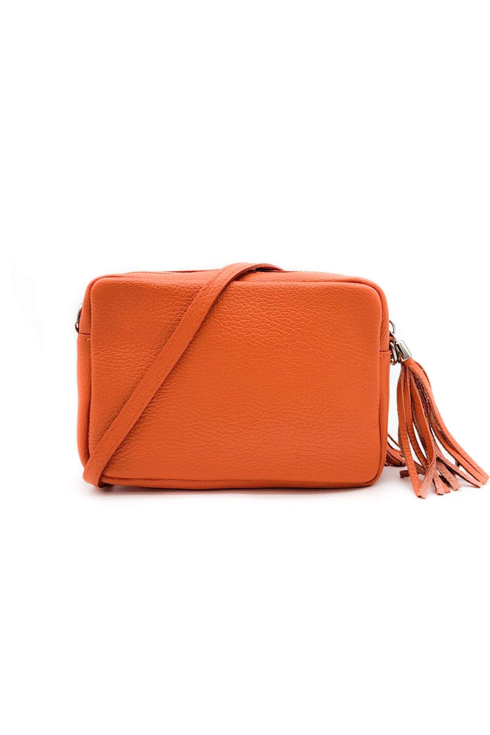 Kitise Kitise Small Slim Genuine Italian Leather Tassel Crossbody Bag