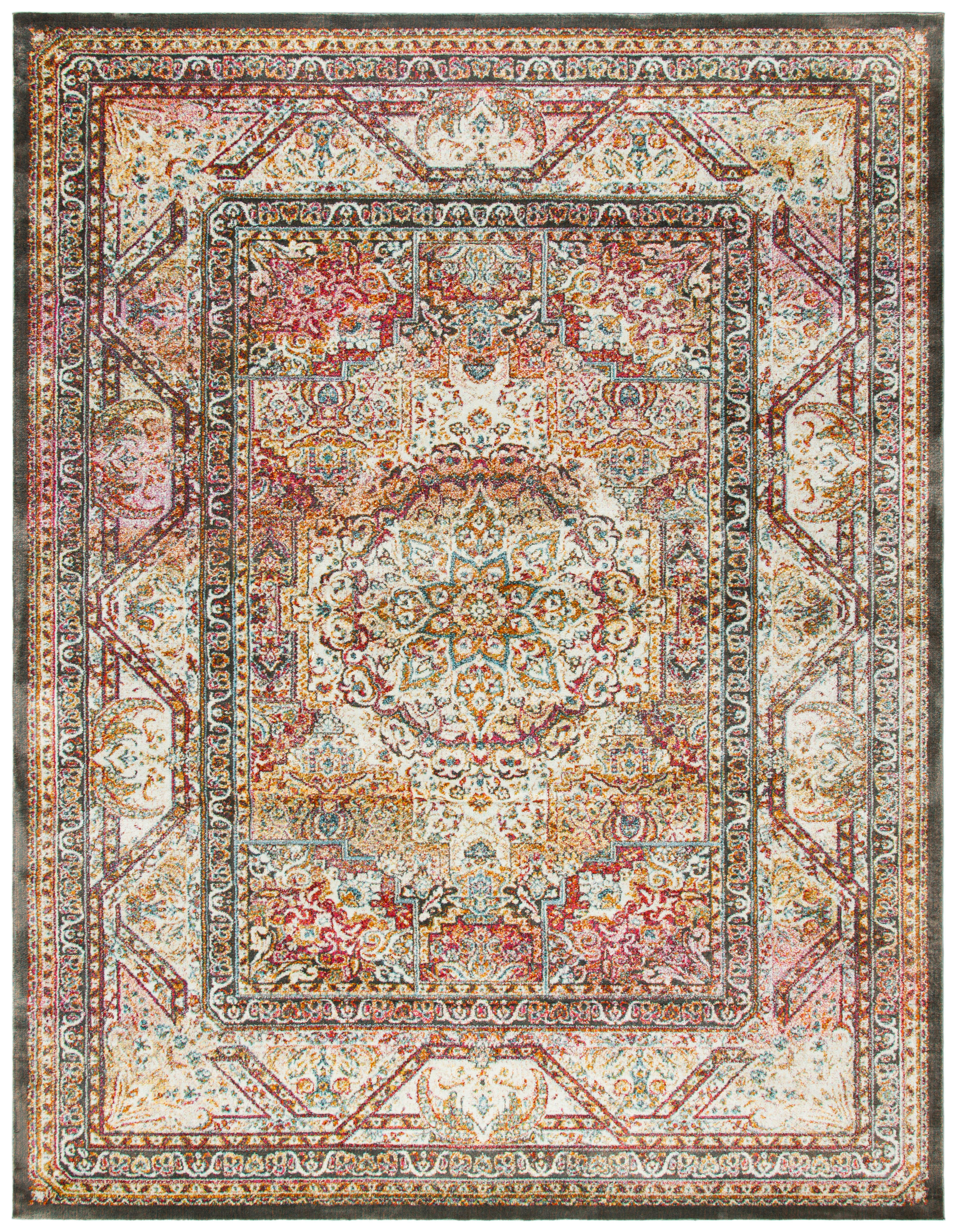 LUXOR - Tapis de salon interieur en ivoire & fuchsia, 183 x 274 cm