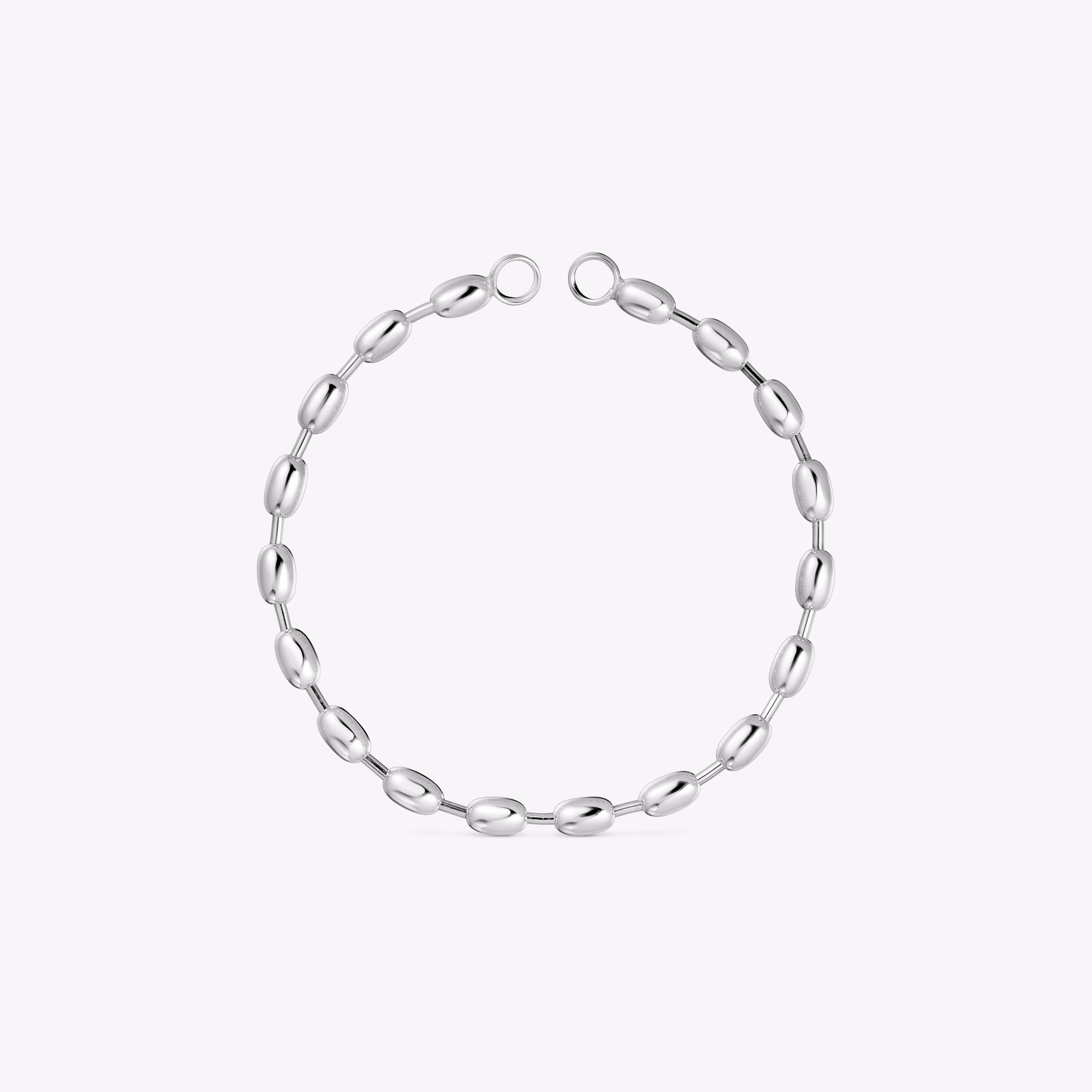 Pulsera cadena de plata con motivos bola ovales Hold Oval