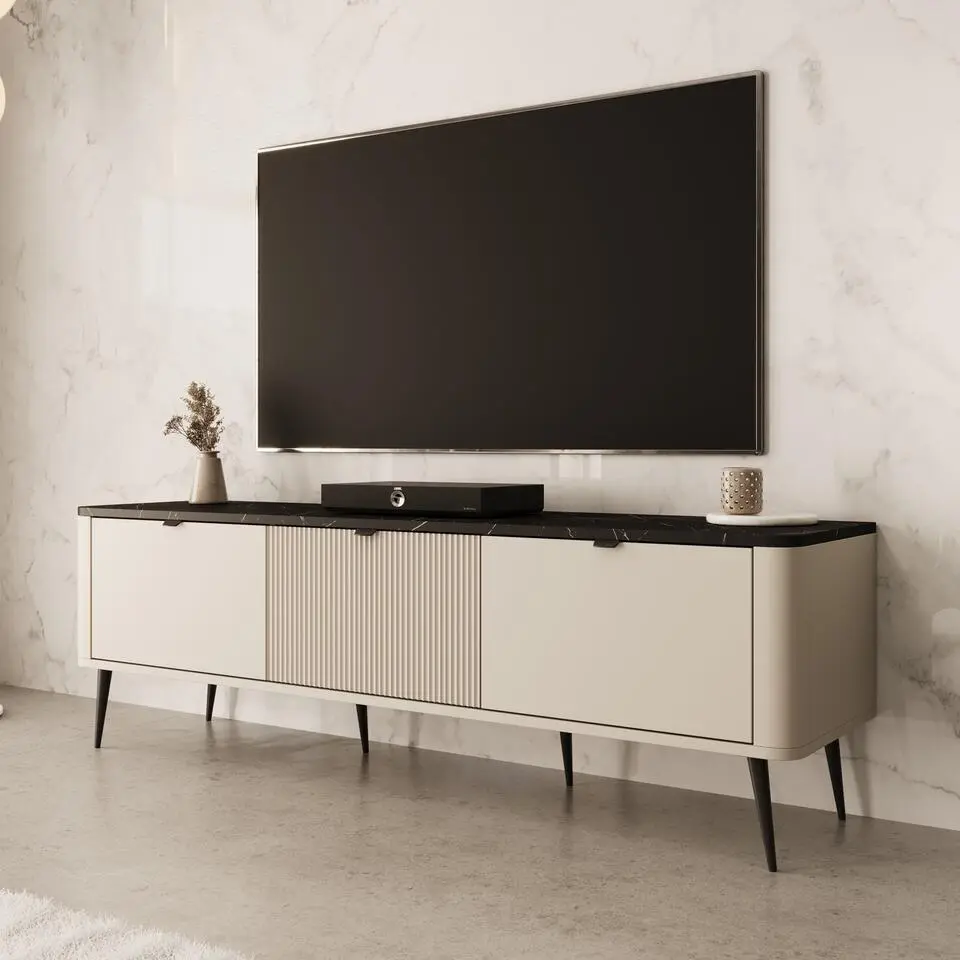 Meubella - TV-Meubel Mace - Beige - 160 cm