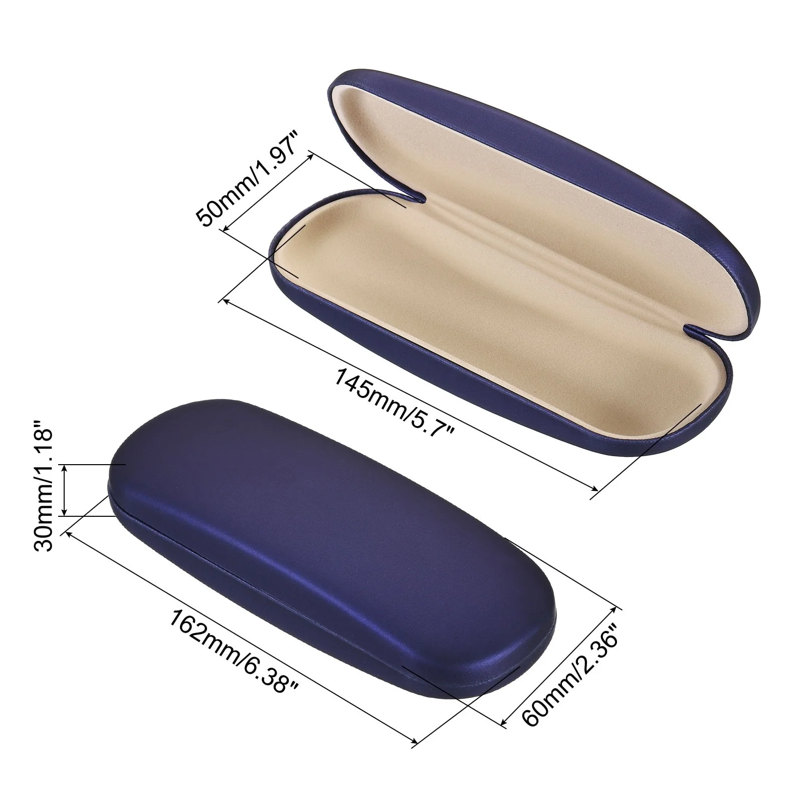 Glasses Case Hard Shell, Eyeglass Case Unisex for Women Men Glasses, Blue