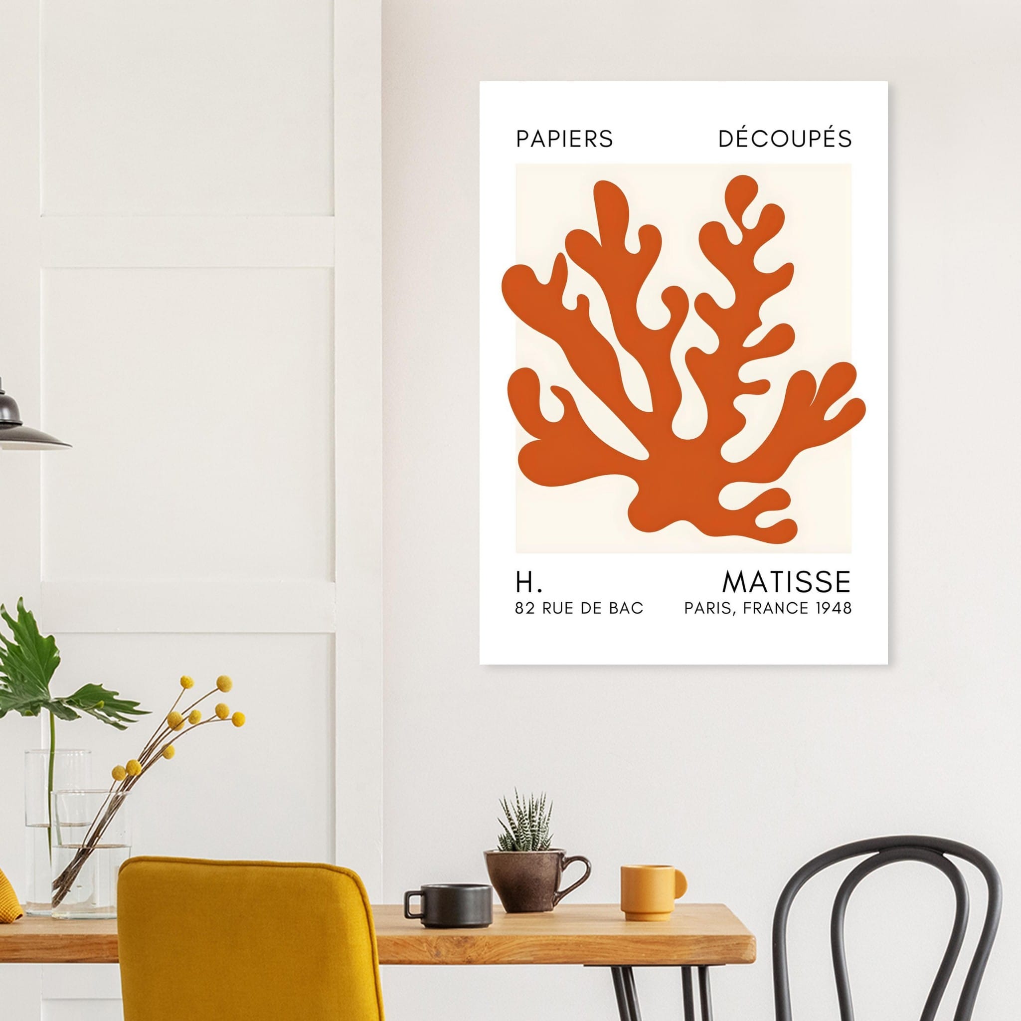 Artfulprints Poster Matisse – Saltflower shapes orange  - 70x100 cm - Oranje