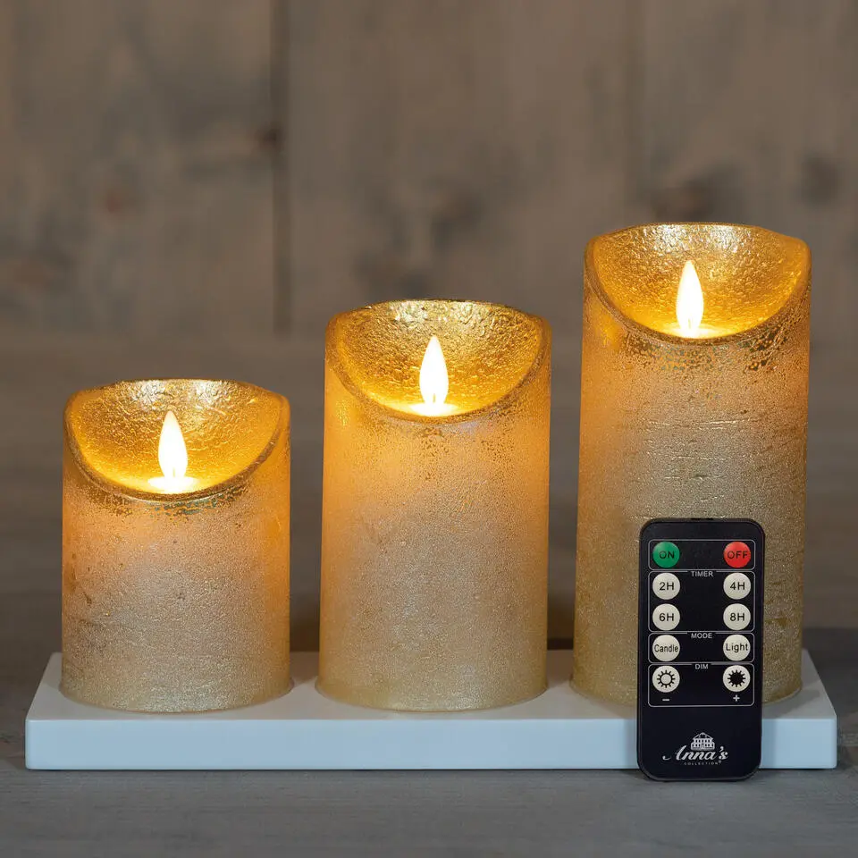 Anna's Collection Anna's Collection LED kaarsen - 3x - goud