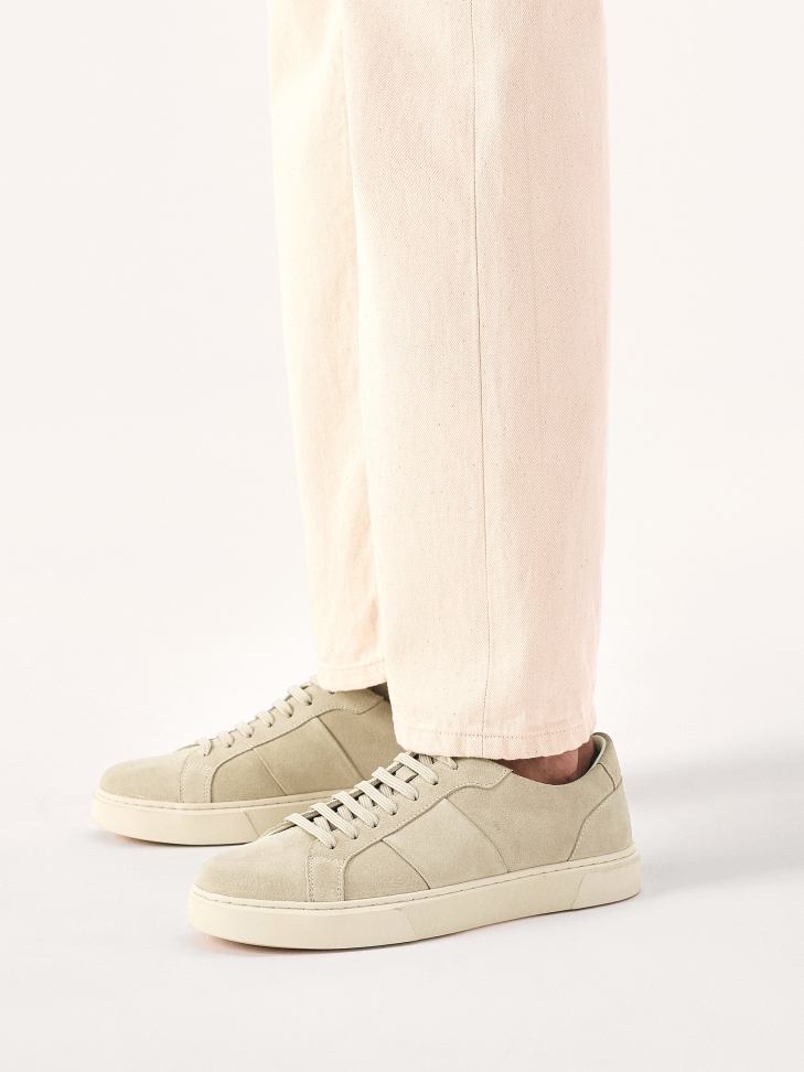 Men's suede sneakers in smart casual style