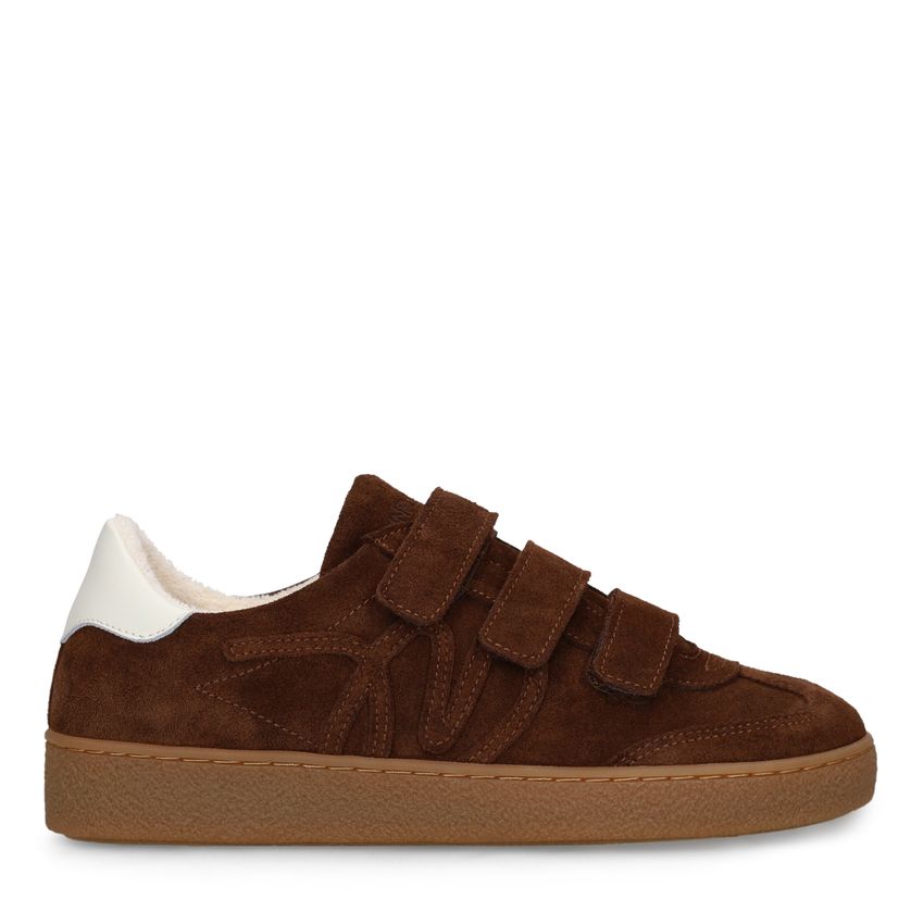 Manfield Bruine suède sneakers