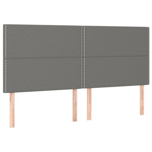 NNEVL LED Headboard Dark Grey 160x5x118/128 cm Fabric