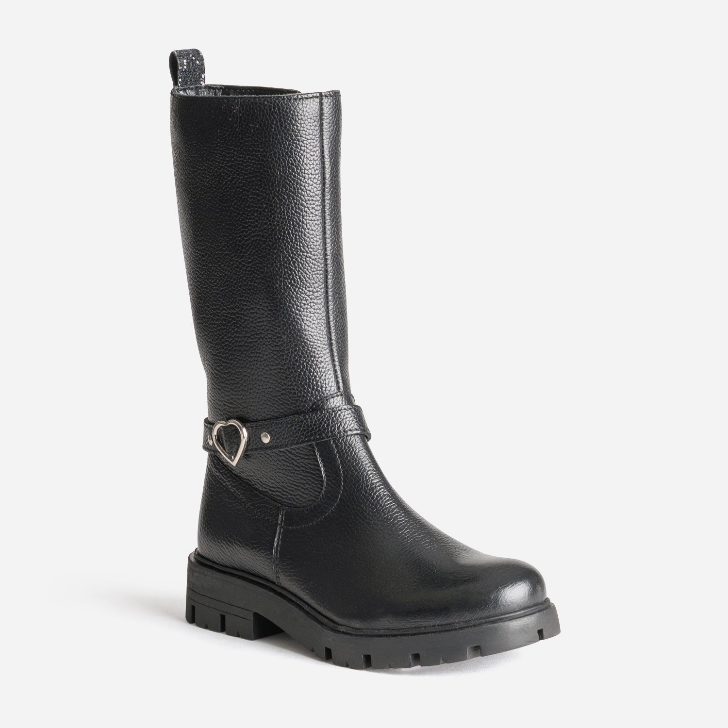 Botte BUGGY noire cuir bride coeur