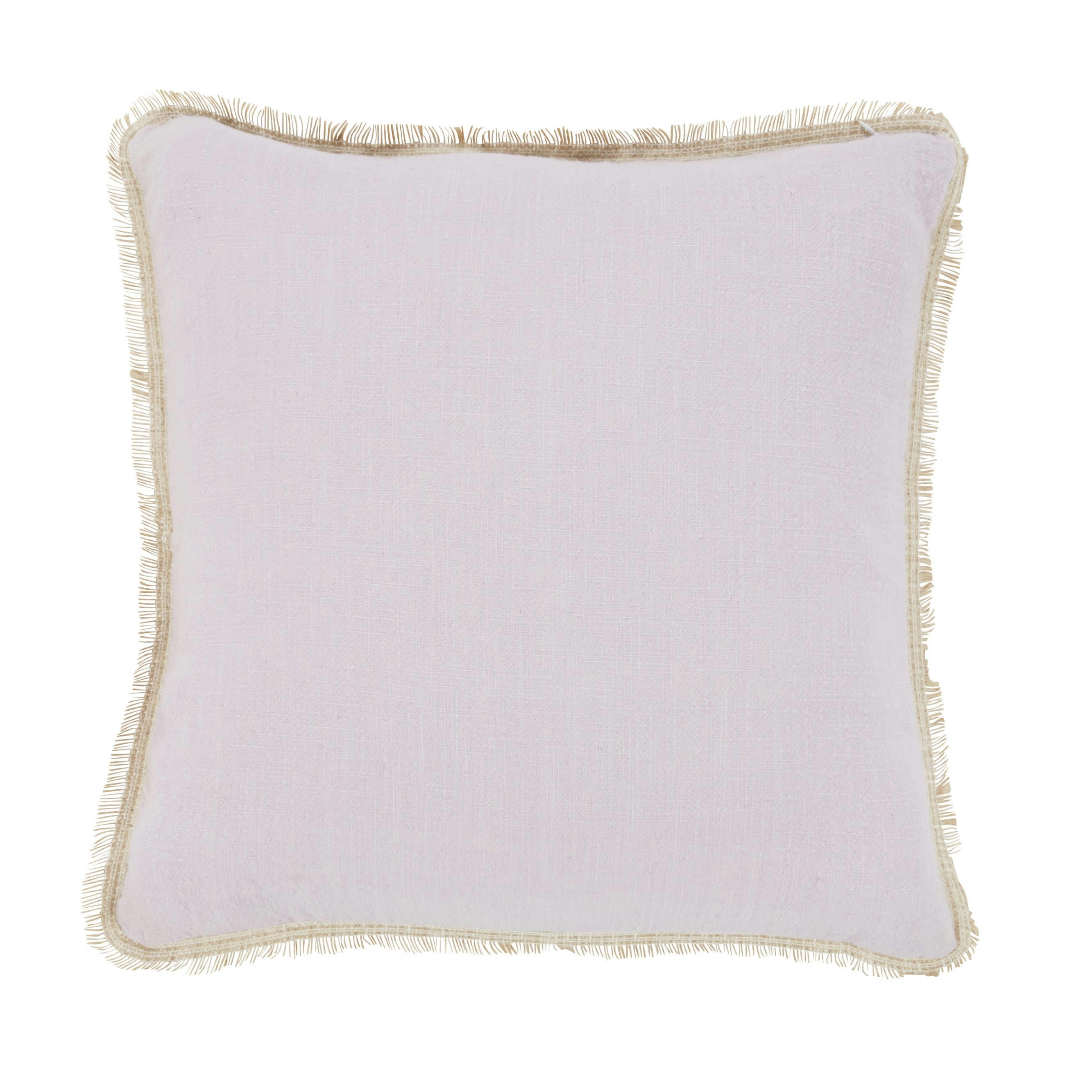 SAMARA - Coussin en coton biologique tissé à franges lilas 45x45