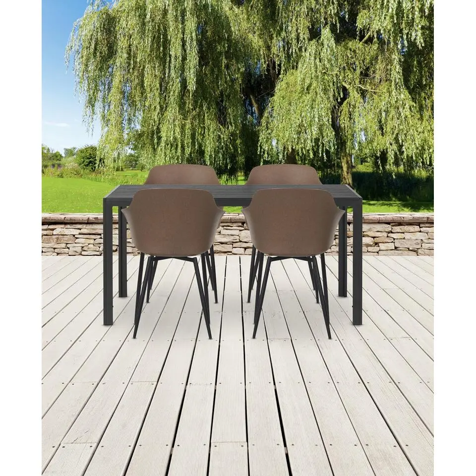 Lisomme Stan tuintafel zwart - 150 x 90 cm