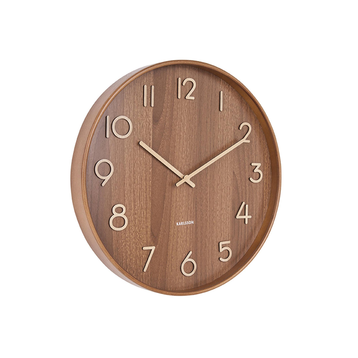 Karlsson wandklok Pure - bruin - Ø60cm