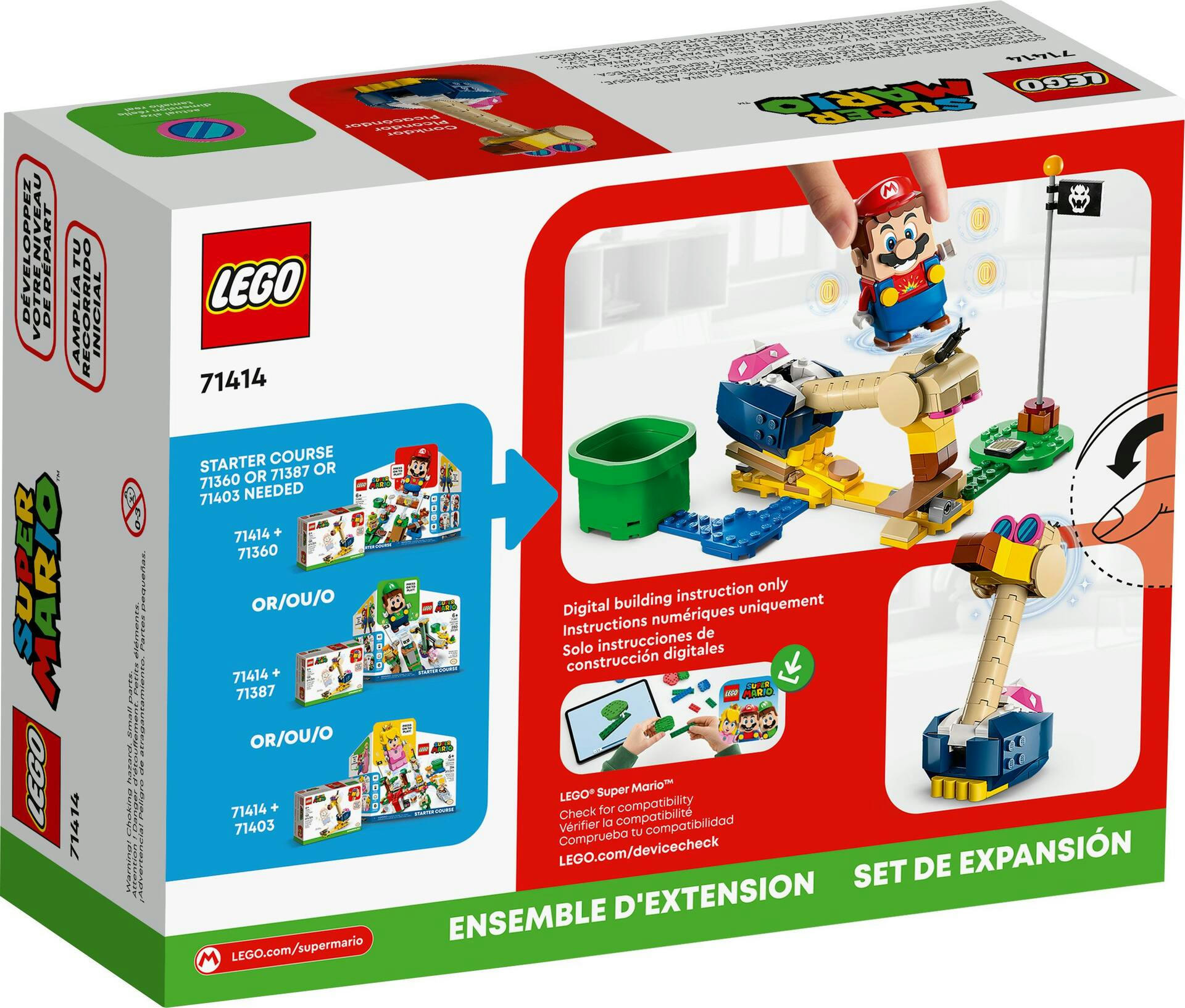 LEGO® Super Mario™ Conkdor's Noggin Bopper Expansion Building Toy Set - 71414, 130-pcs, Ages 6+