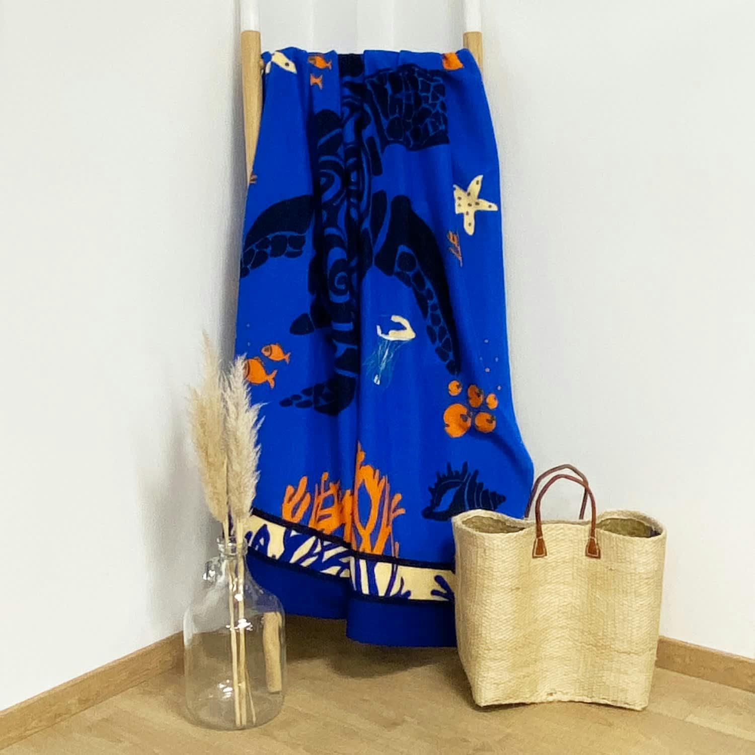 PLAGE MICROFIBRE - Serviette de plage microfibre Princesse 140x170 bleu royal