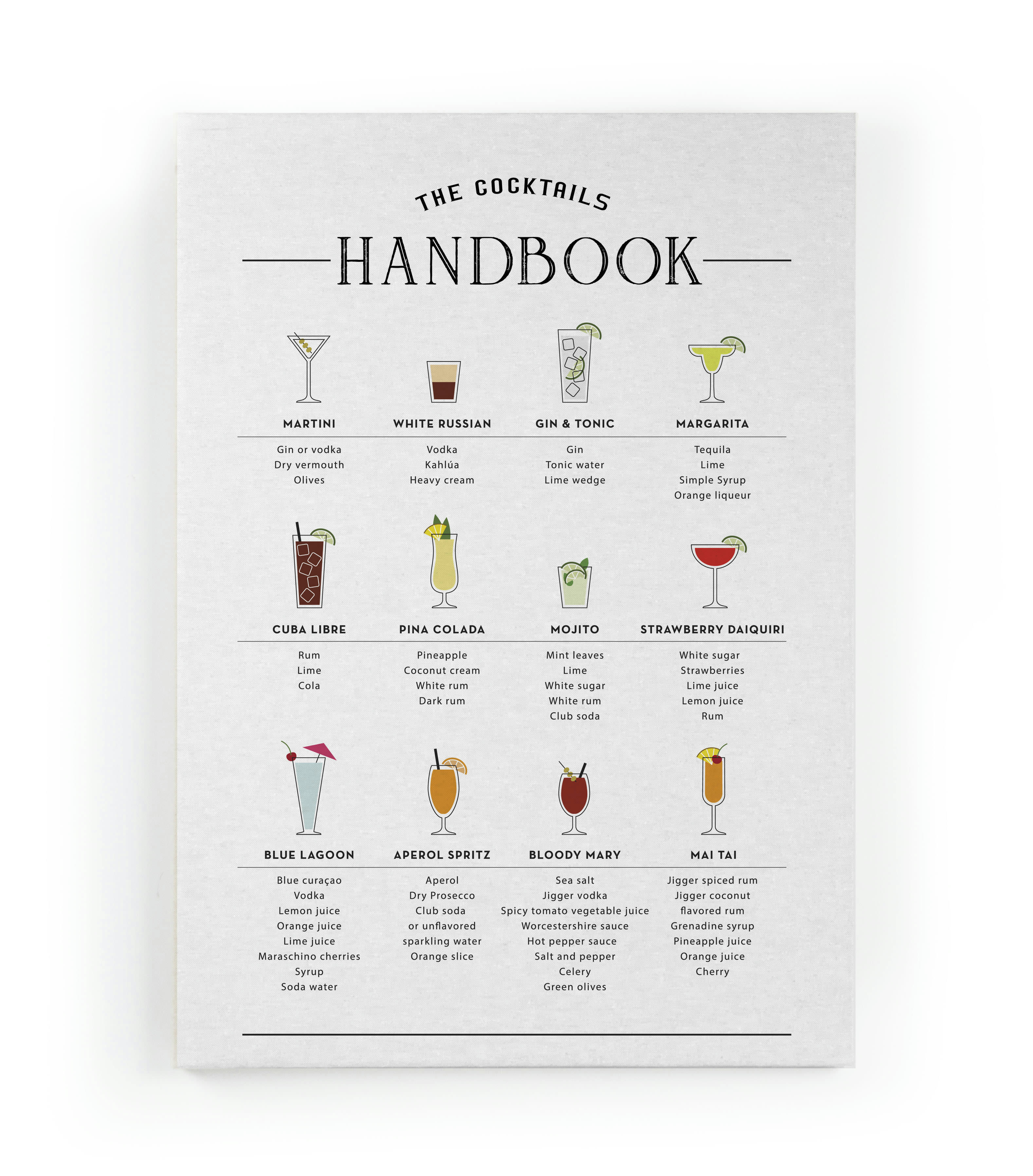 COCKTAILS - Peinture sur toile 60x40 imprimé HD cocktails