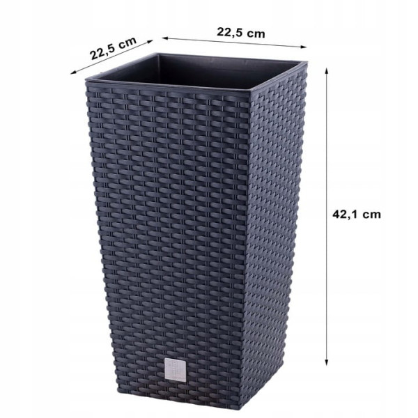 Doniczka Donica Ogrodowa Rattan Wysoka Wkład 42 cm
