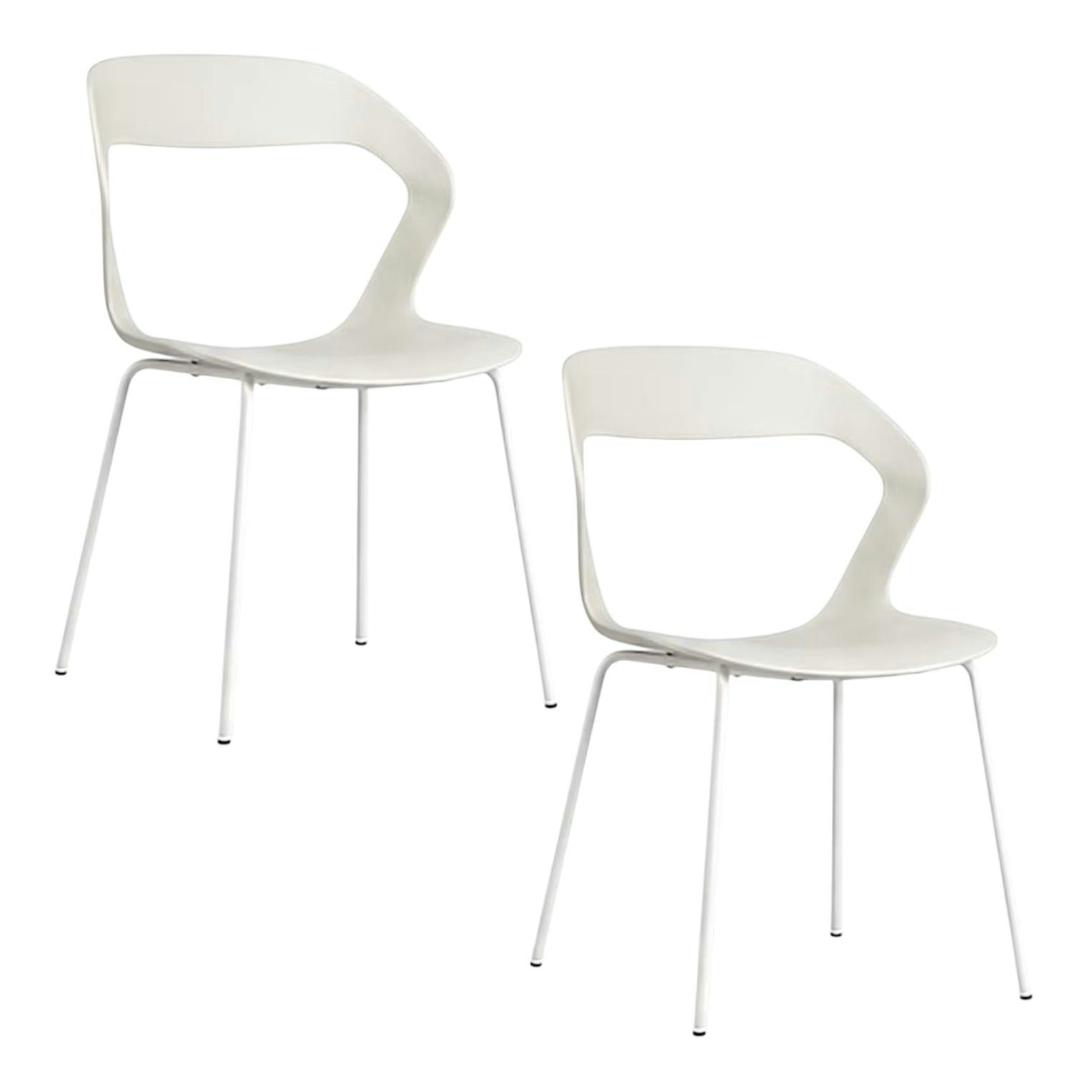 Chaise design blanche en polypropylène (lot de 2) ALBA