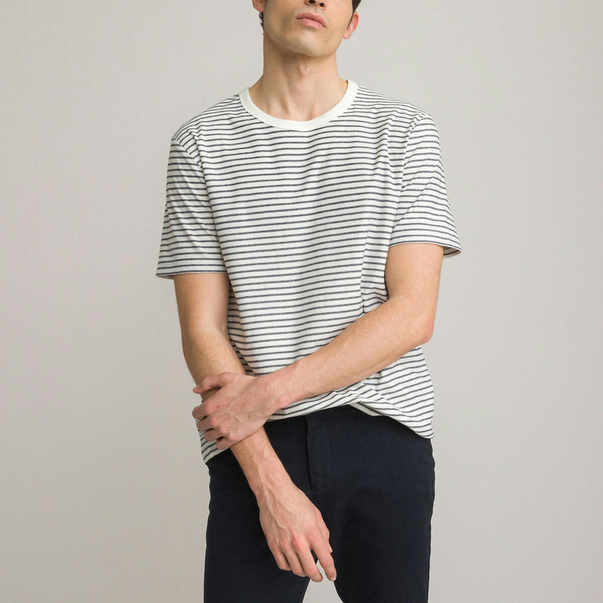 T-shirt imprimé en coton col rond manches courtes