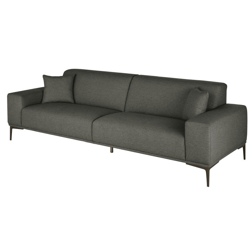 Tokyo - Canapé 3/4 places gris anthracite chiné