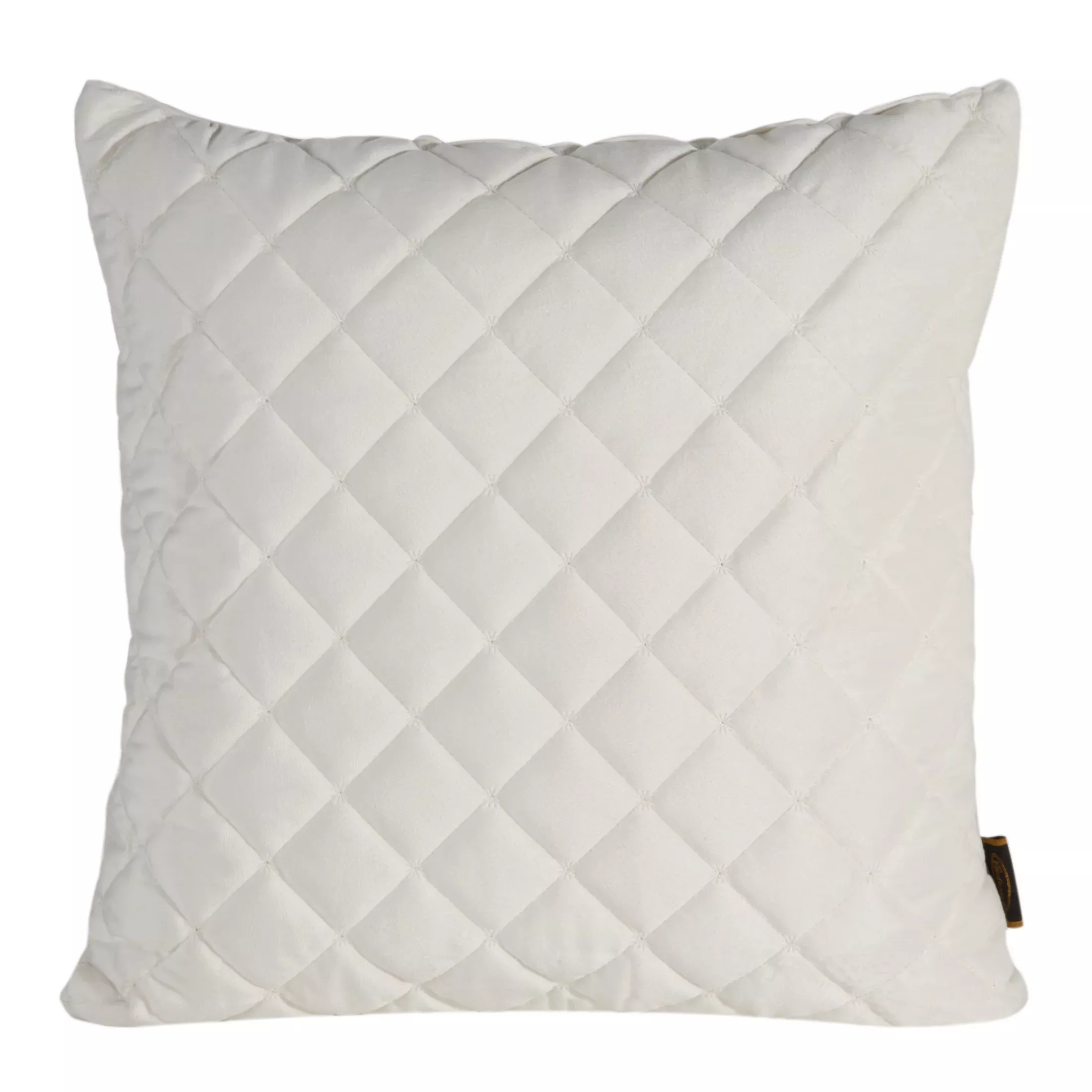 Poszewka na poduszkę 45x45 cm welwetowa kremowa pikowana metodą tradycyjnego szycia RIA 1 Eurofirany Premium