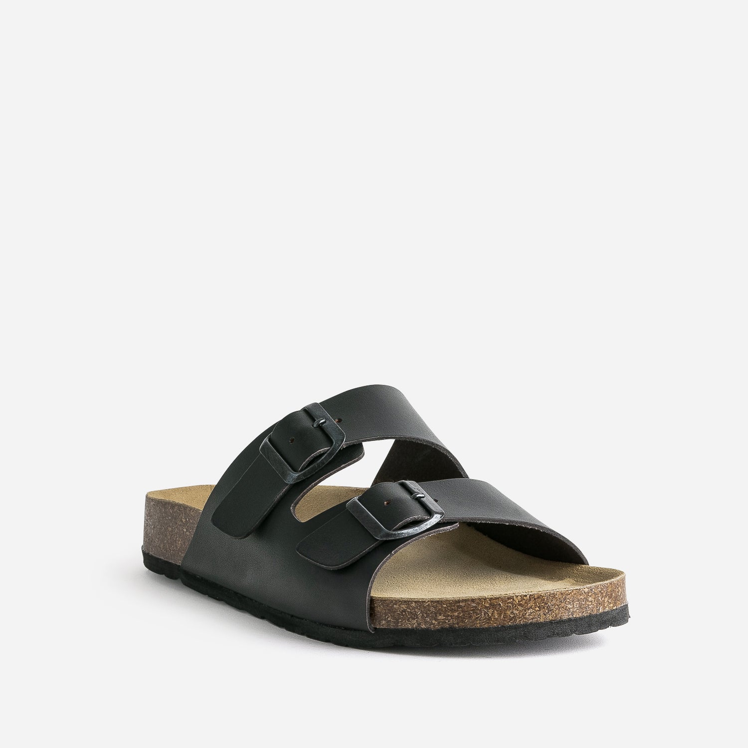 Mule anatomique noire cuir