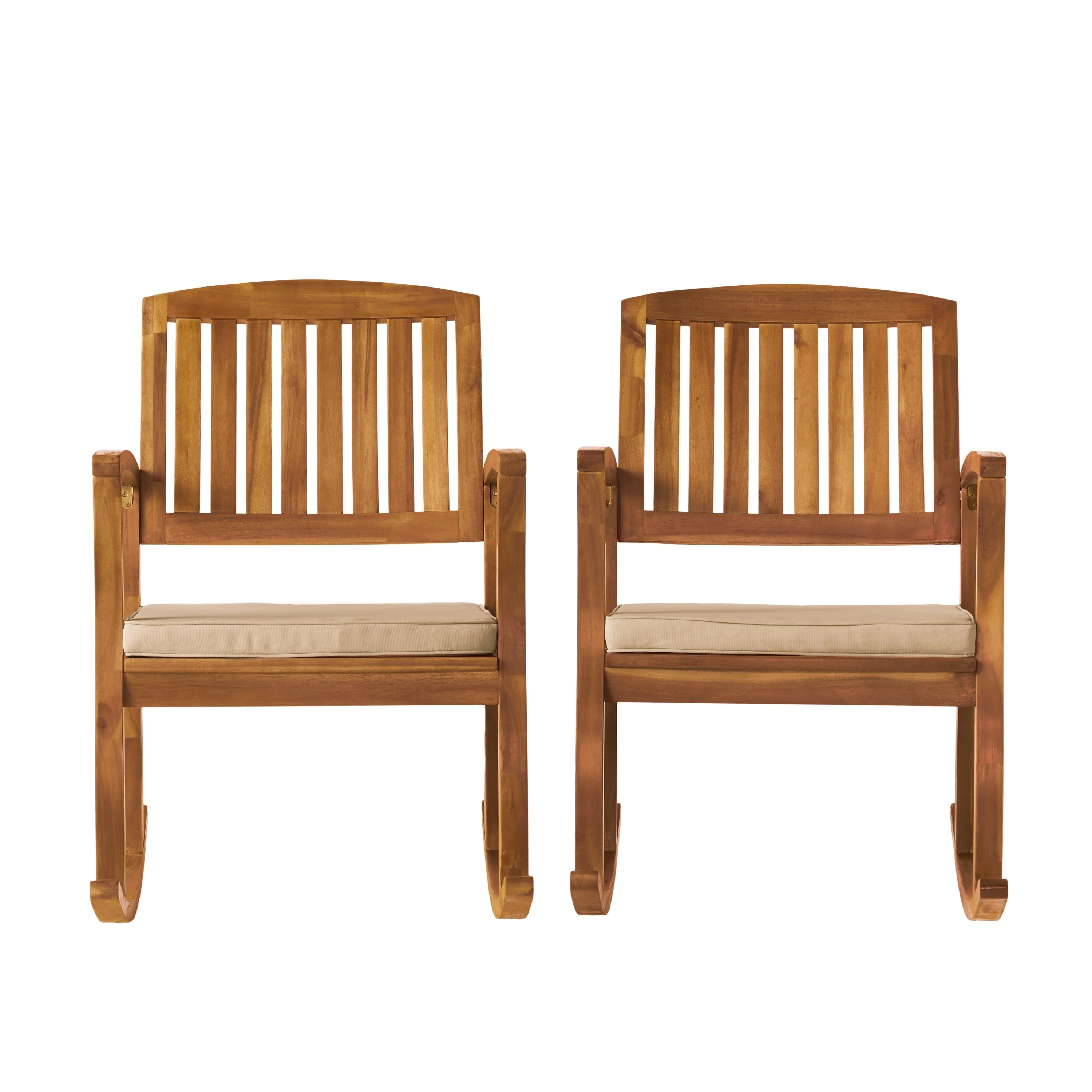 Selma Teak Finish Acacia Rocking Chair (Set of 2) by Christopher Knight Home - 24.00 L x 33.25 W x 35.75 H