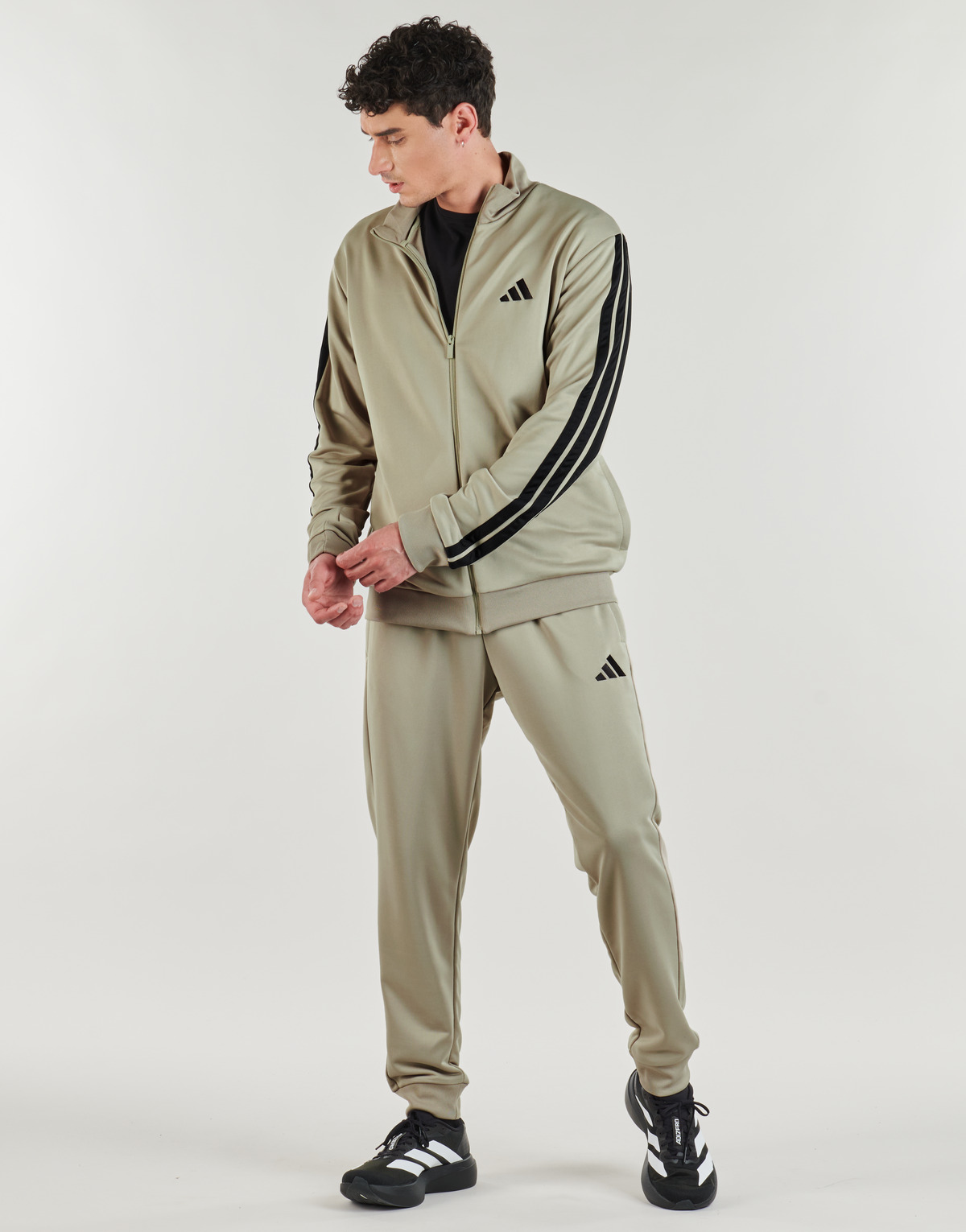 adidas - Sportswear Basic 3-Stripes French Terry Track Suit - Brown