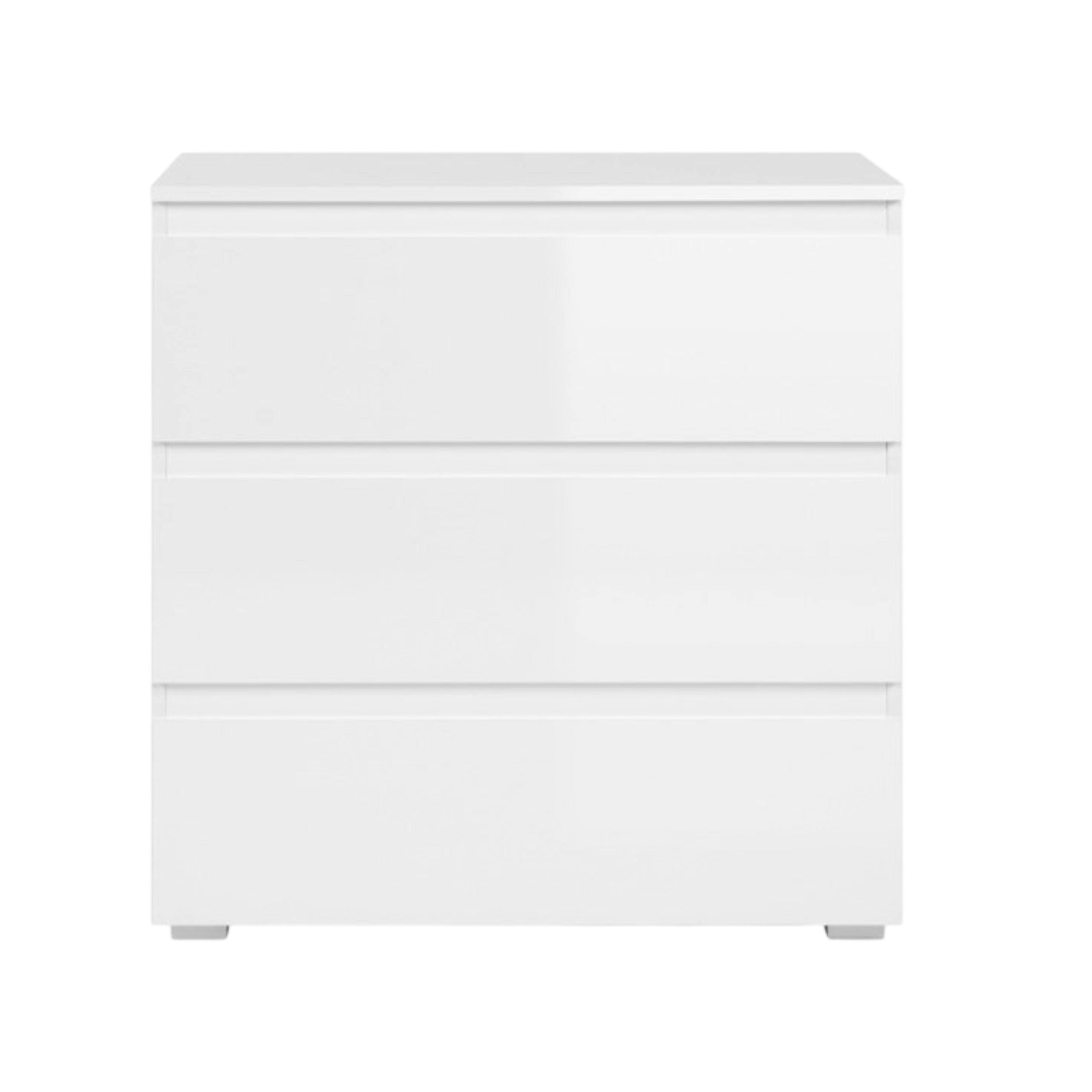 Commode moderne blanche 3 tiroirs ALVA