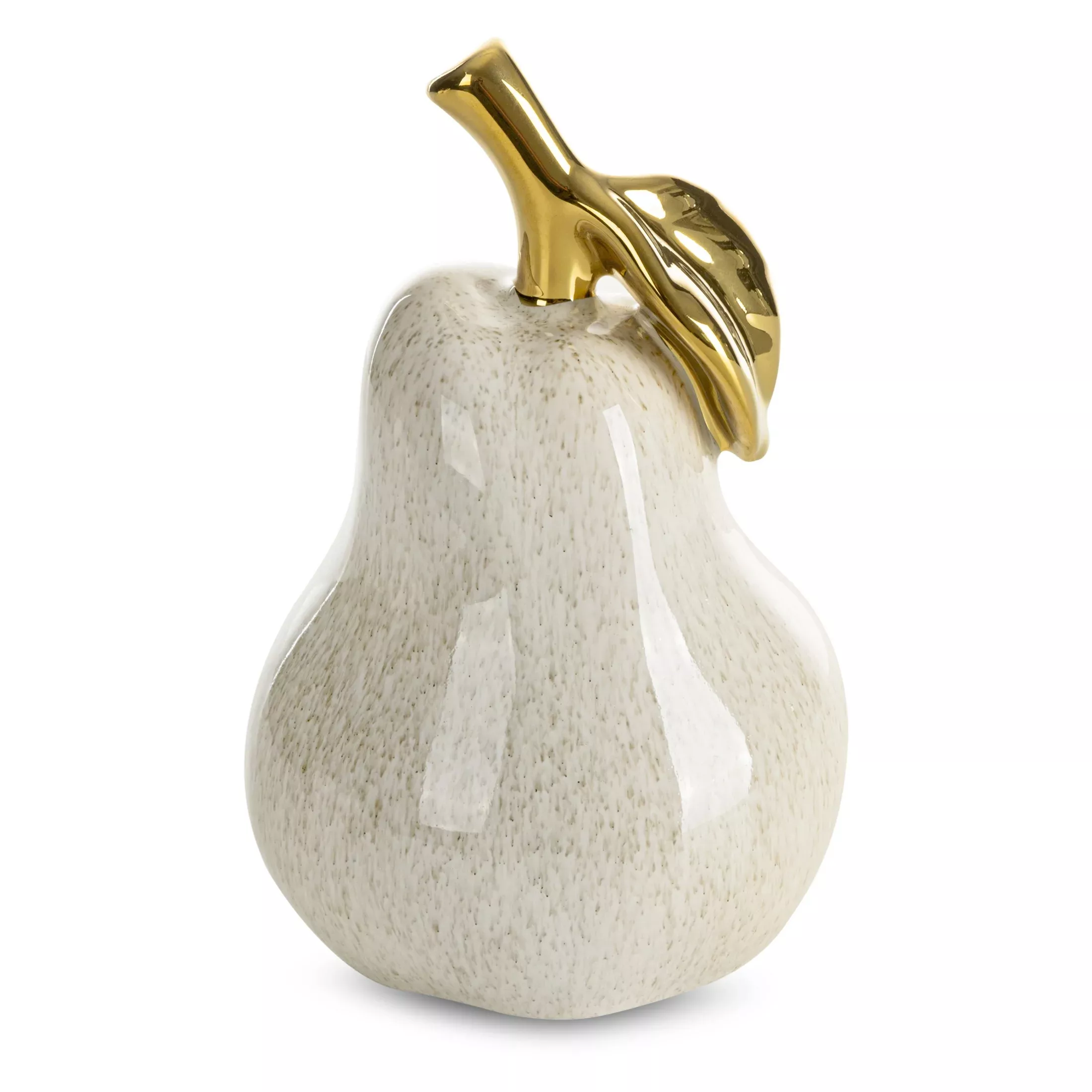 Figurka ceramiczna kremowo-złota gruszka 11x11x16 cmDARLA