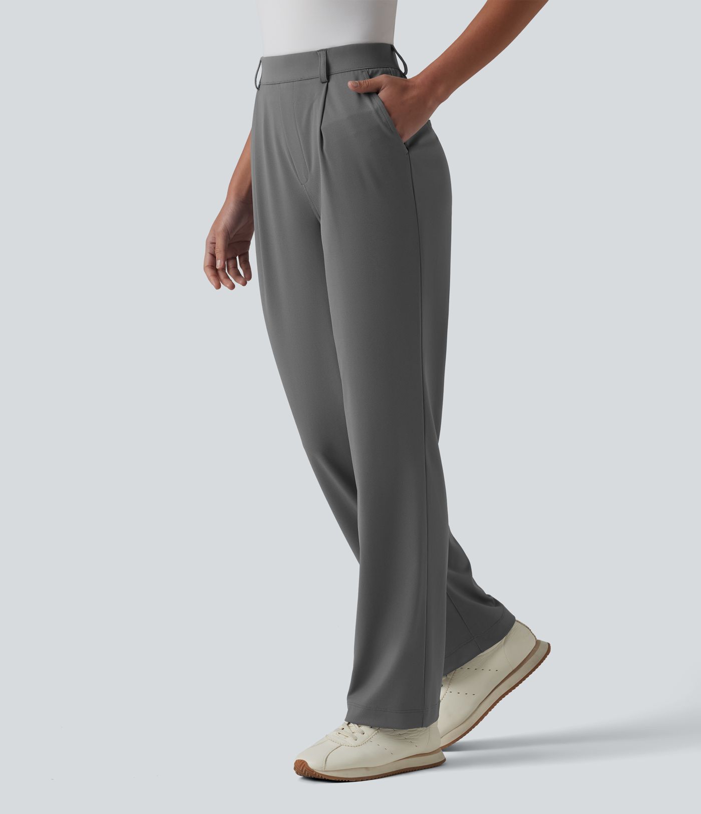 Pantalon de golf droit taille haute séchage rapide avec poches – UPF 40