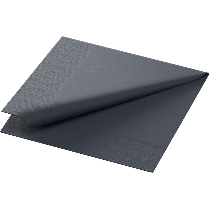 Serviette en tissu Bio 3 plis noir 33 x 33 cm 20 pièces DUNI