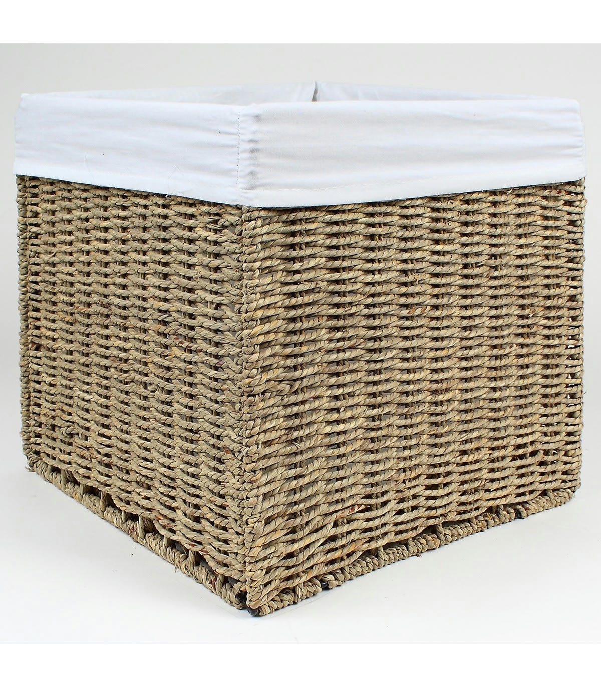 - Cube de rangement en jonc de mer 28x28x28cm - Marron