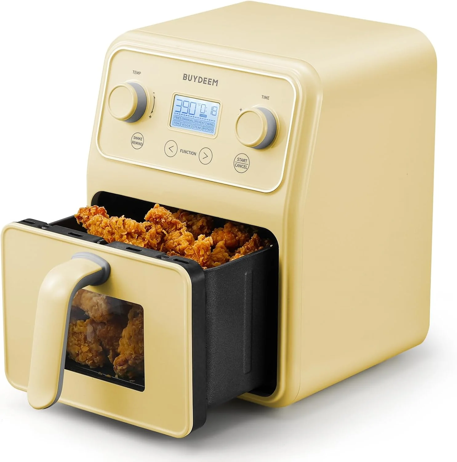 8-in-1 Retro Air Fryer Oven 4.2 Gallons, Visible Window, Vibration Alert, One-Touch Control & LCD Display, Light Green