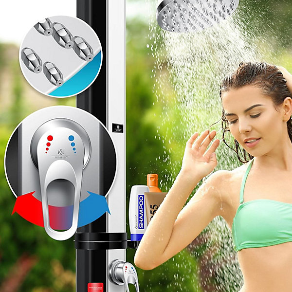 Douche Solaire de Jardin 35L avec Housse de Protection et Eau Chaude a 60C