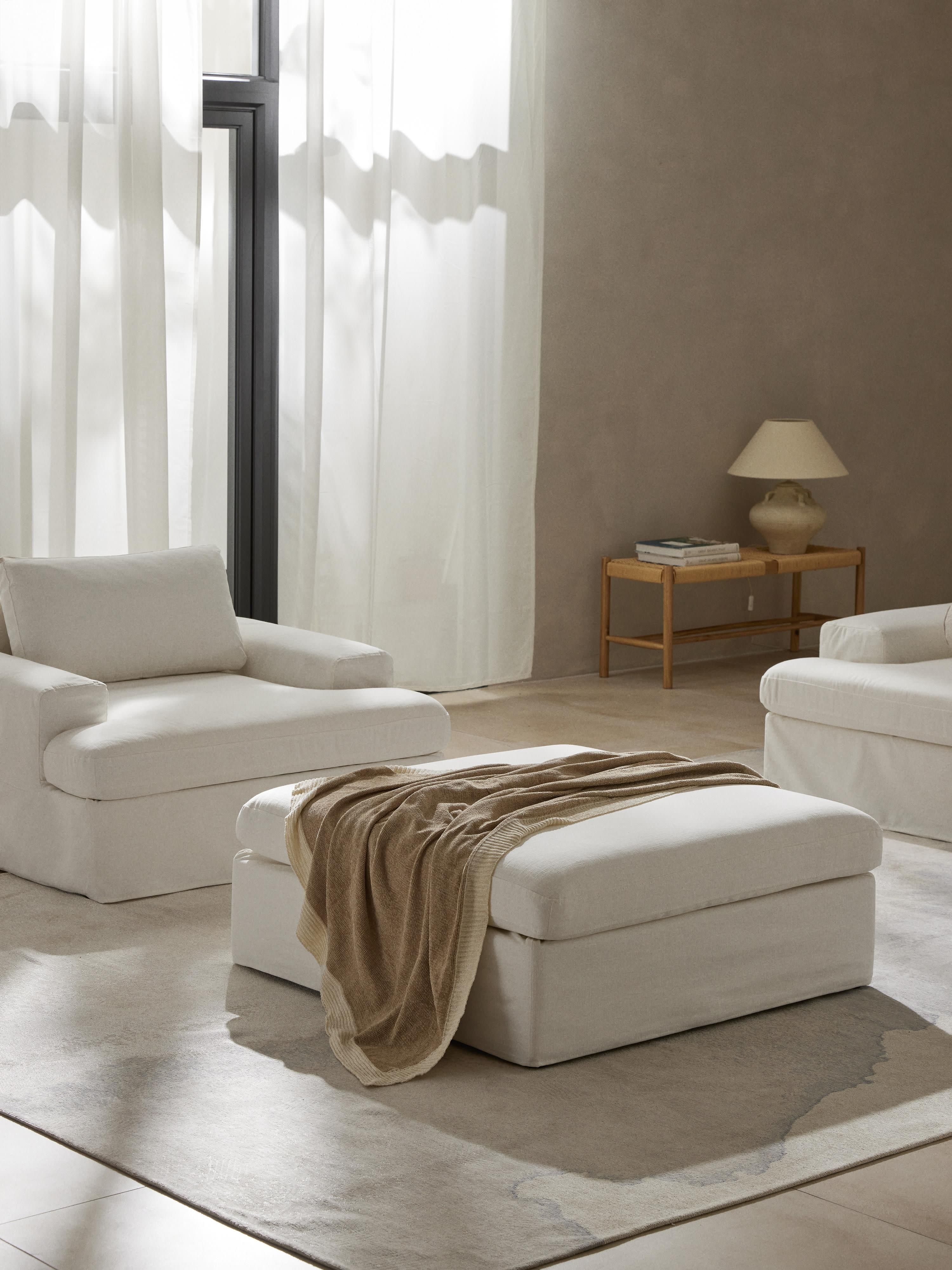 Sofa-Hocker Russell mit abnehmbaren Bezügen