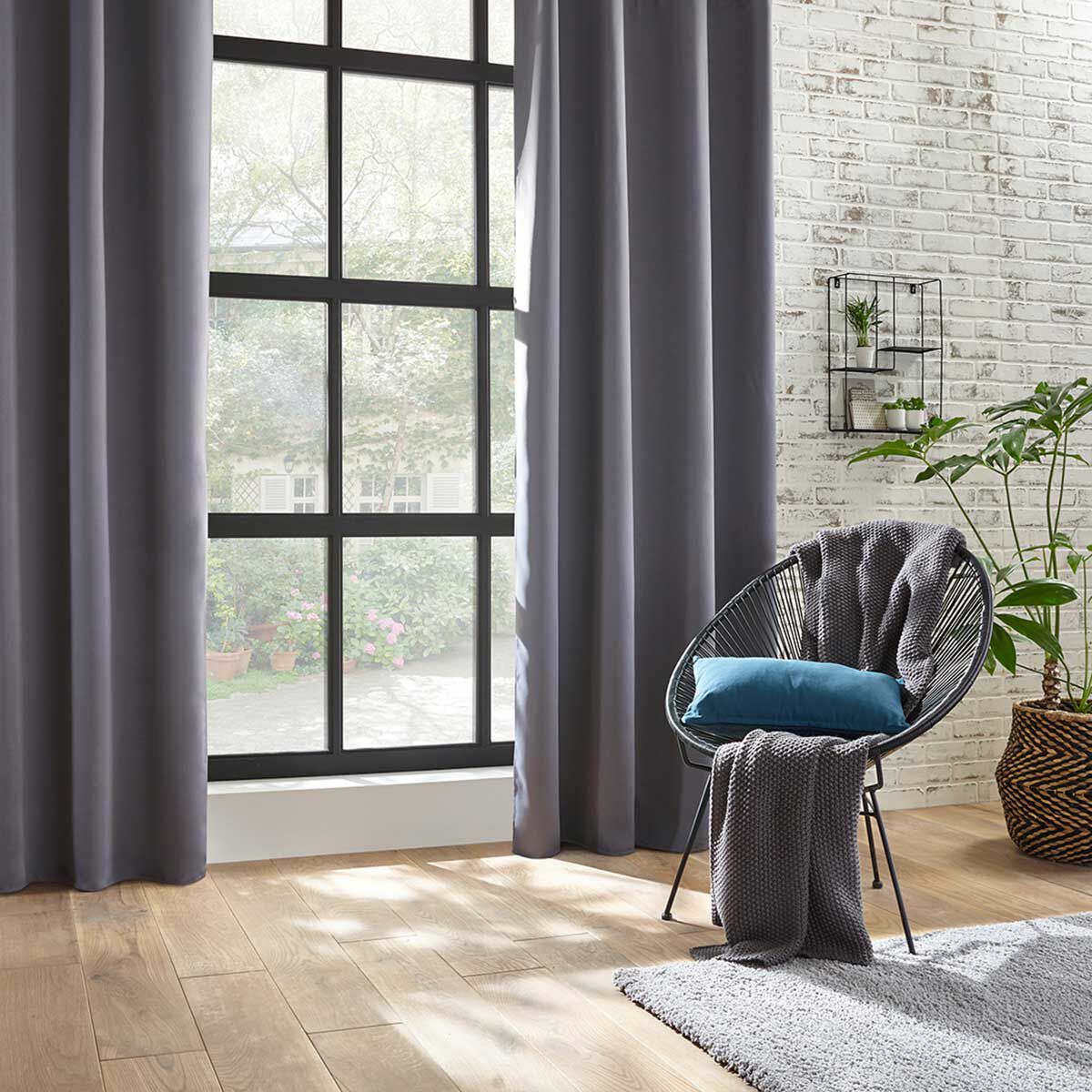 Cortina cinza escura opaca 140x260cm