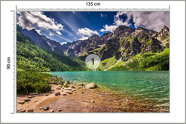 Papier Peint Photo Pour Salon PAYSAGE Lac Montagnes 135cm x 90cm