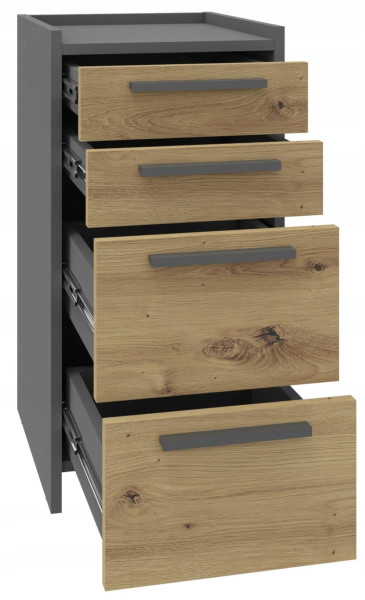 Komoda szafka ALTIVO 2SW2SN artisan-antracyt 2 szuflady wysokie 2 niskie