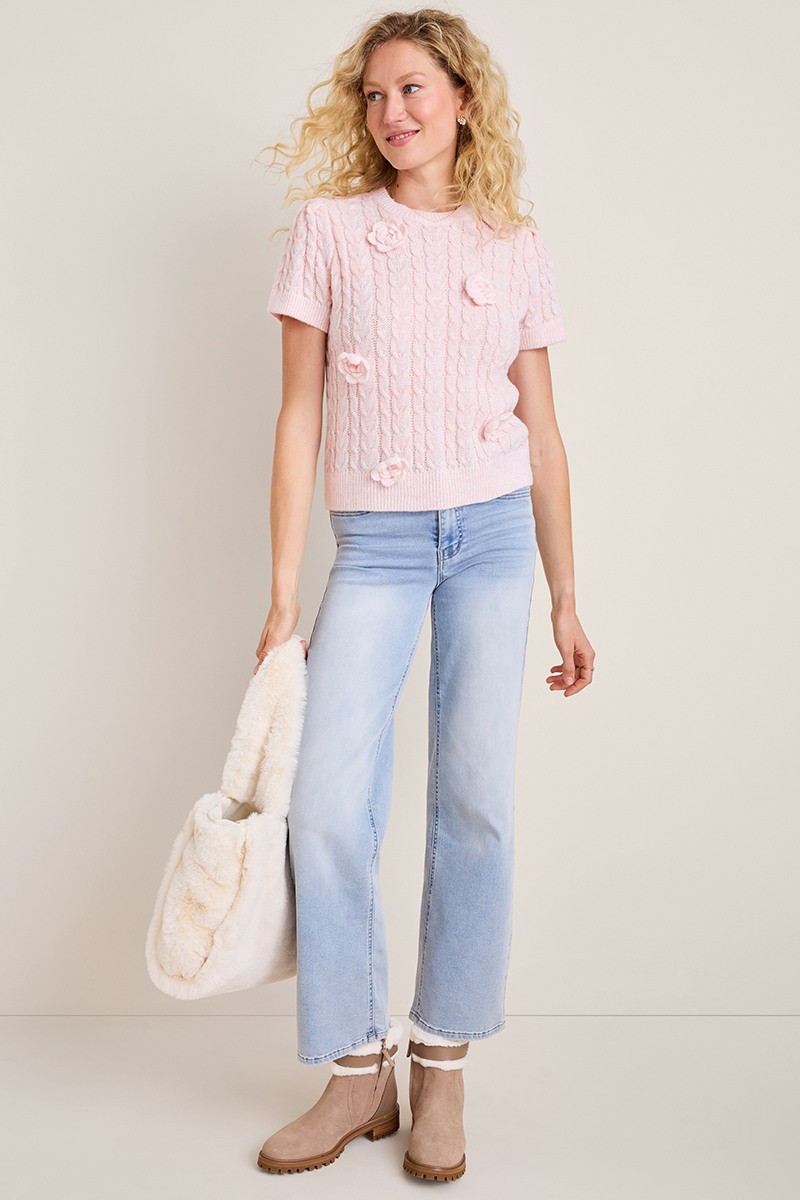Terry Floral Sweater Tee