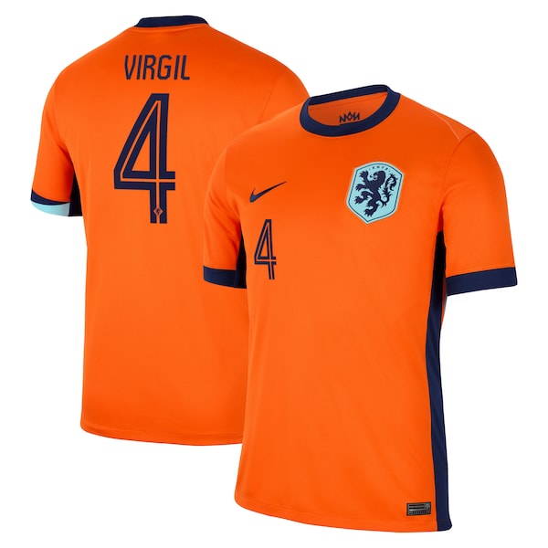 Virgil van Dijk Netherlands National Team Nike 2024 Home Replica Jersey - Orange/Blue
