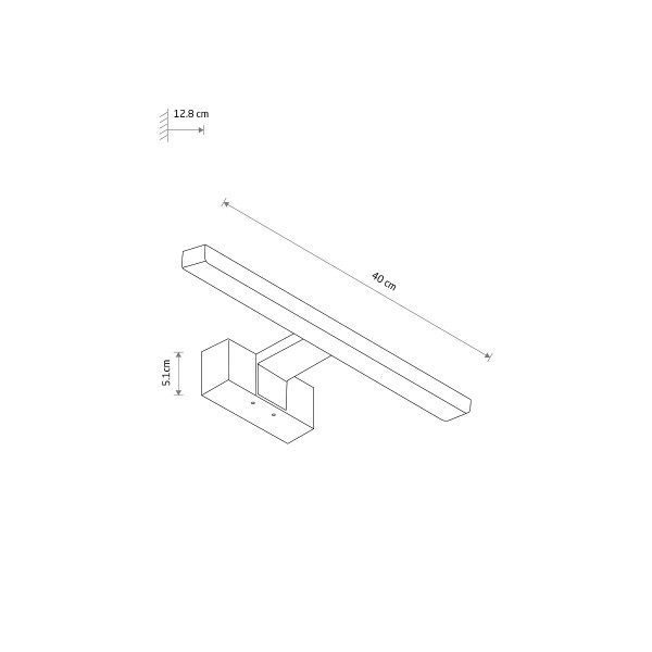 Kinkiet CEZANNEbiały LED 1x8W 650lm wym:5,1x40x12,8cm IP20 Nowodvorski