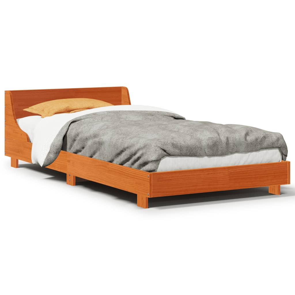 Łóżko Drewniane Rama Łóżka Sofa Brązowe Do Sypialni Pokoju 75x190 cm