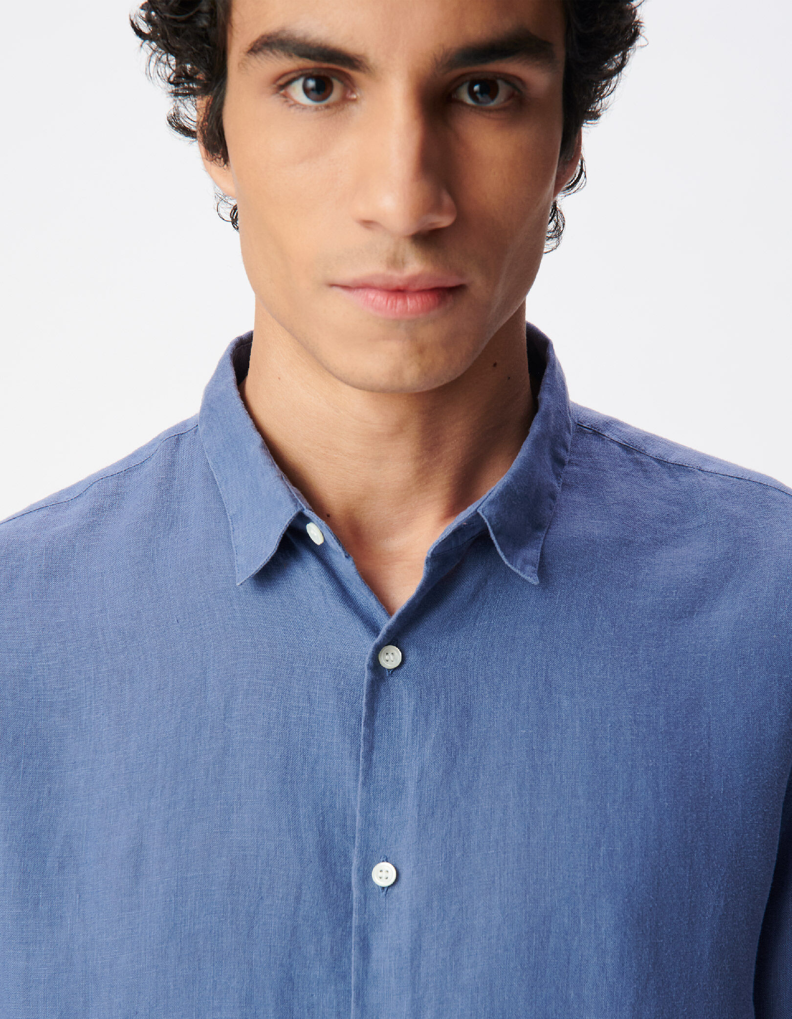 Chemise slim verte 100% lin Homme