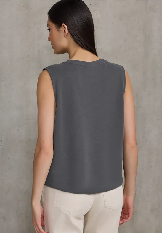 Silk-Look Top mit Wording